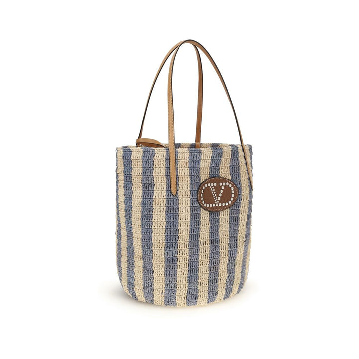 Valentino Garavani Kurvveske i Flerfarget Raffia