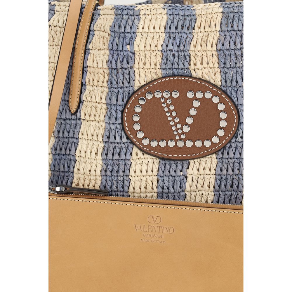 Valentino Garavani Kurvveske i Flerfarget Raffia