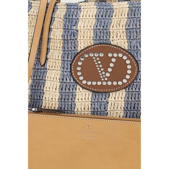 Valentino Garavani Kurvveske i Flerfarget Raffia