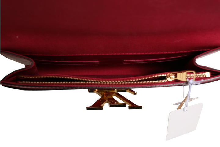 Louis Vuitton Louise PM rød patent skinn-lommebok med kjede