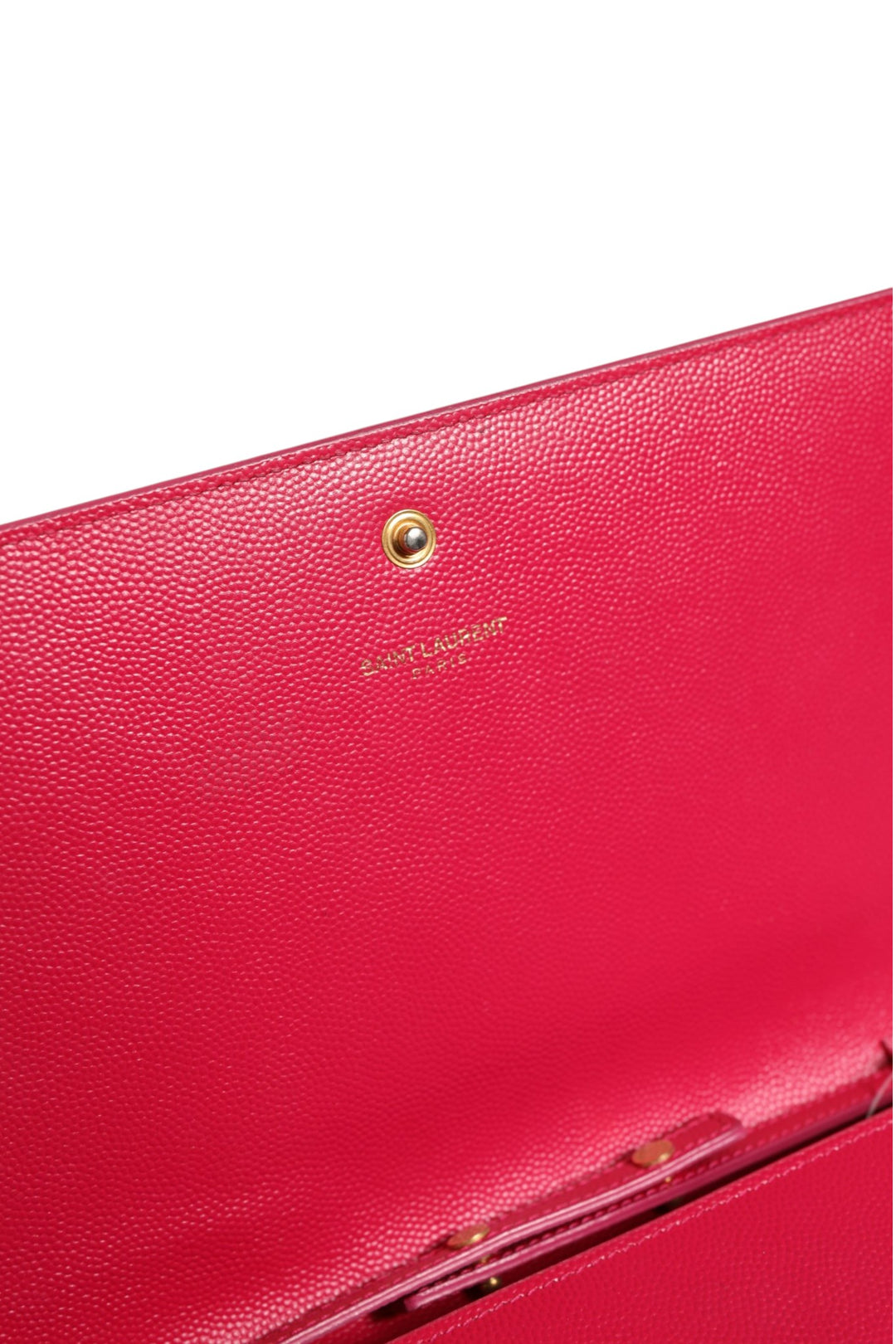 Saint Laurent rød skinn monogram lommebok på kjetting