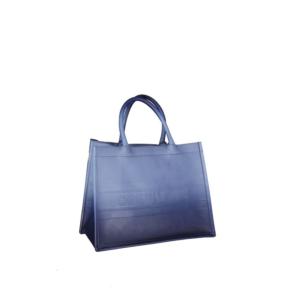 Dior totebag i blått kalveskinn