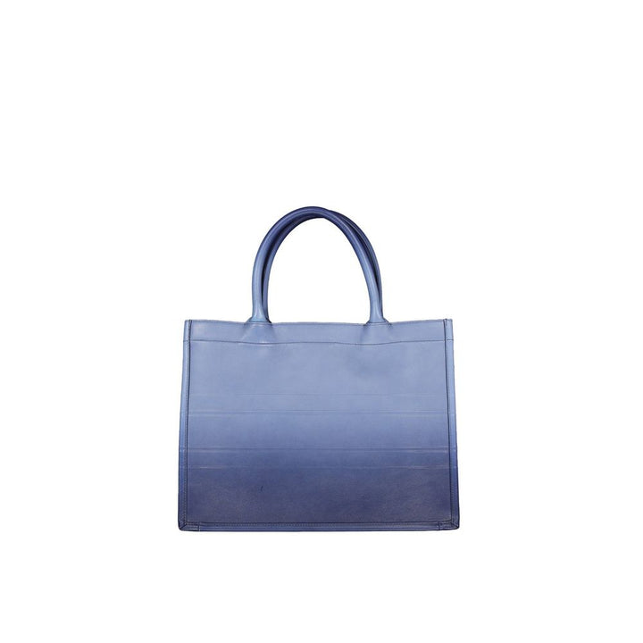Dior totebag i blått kalveskinn