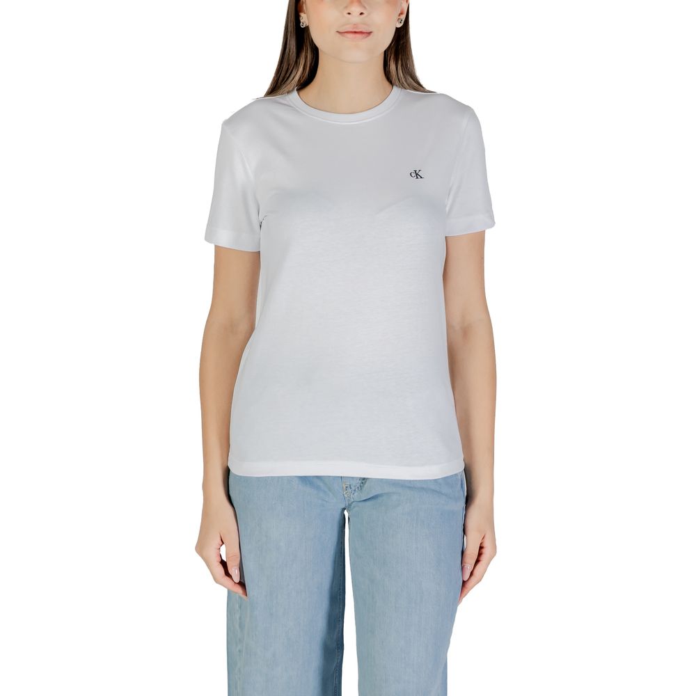 Calvin Klein Jeans Hvit T-skjorte i bomull