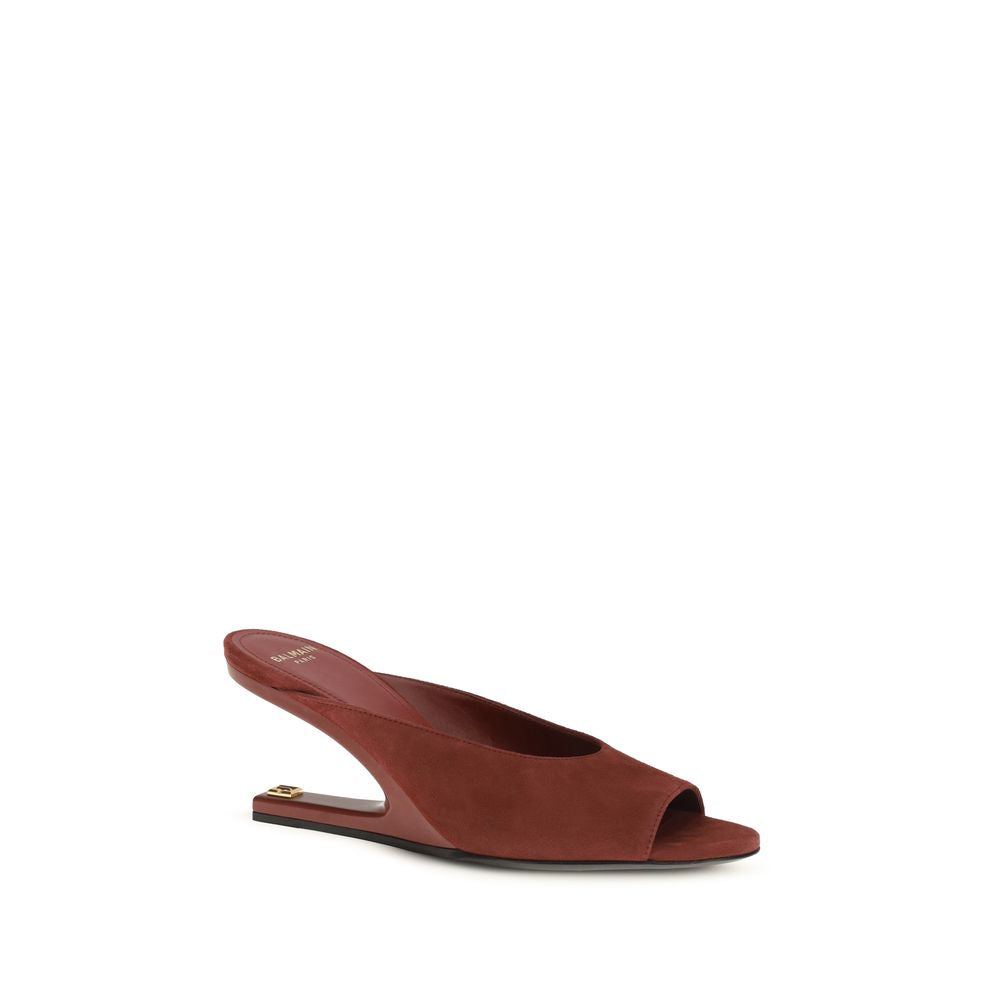 Balmain Bordeaux Mules i Geiteskinn