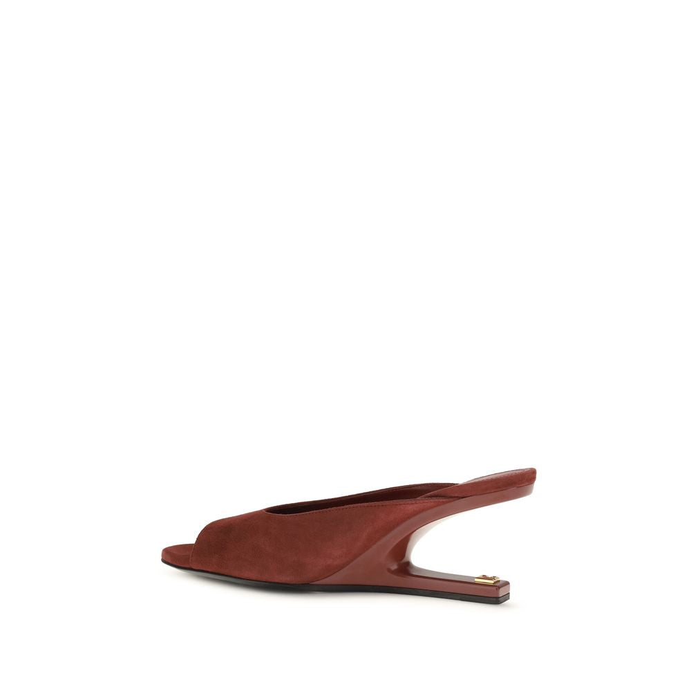 Balmain Bordeaux Mules i Geiteskinn