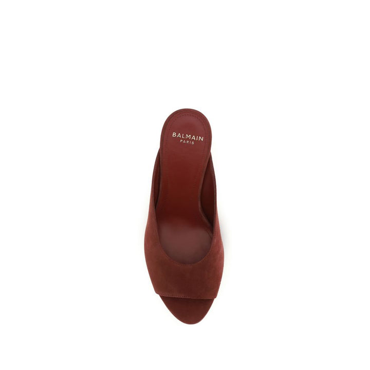 Balmain Bordeaux Mules i Geiteskinn
