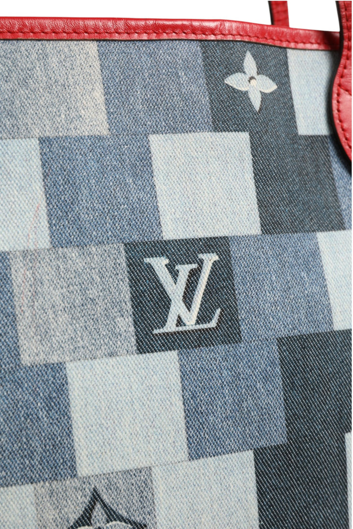 Louis Vuitton Neverfull Patchwork Monogram Denim Toteveske