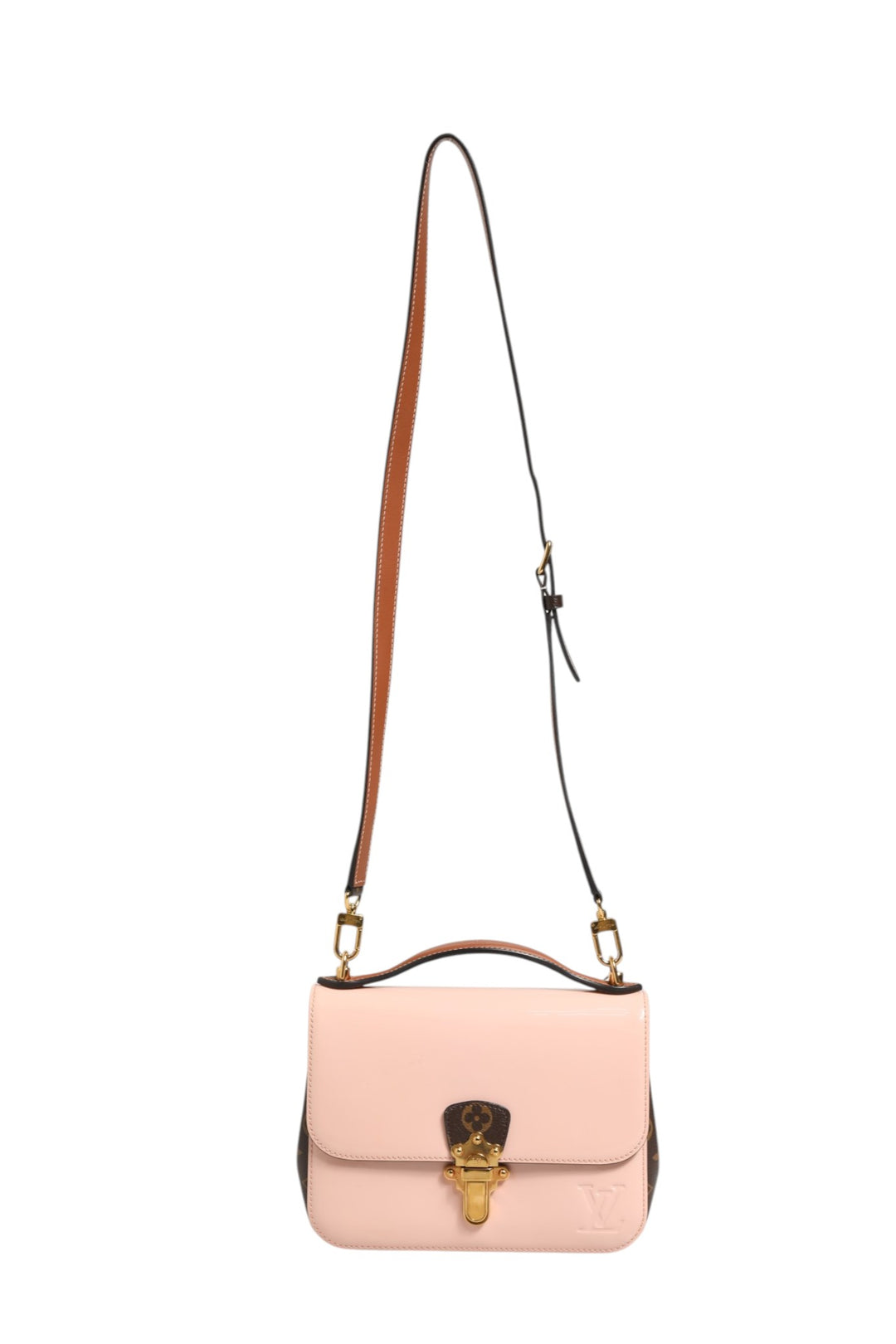 Louis Vuitton Pink Vernis and Monogram Canvas Cherrywood BB skulderveske