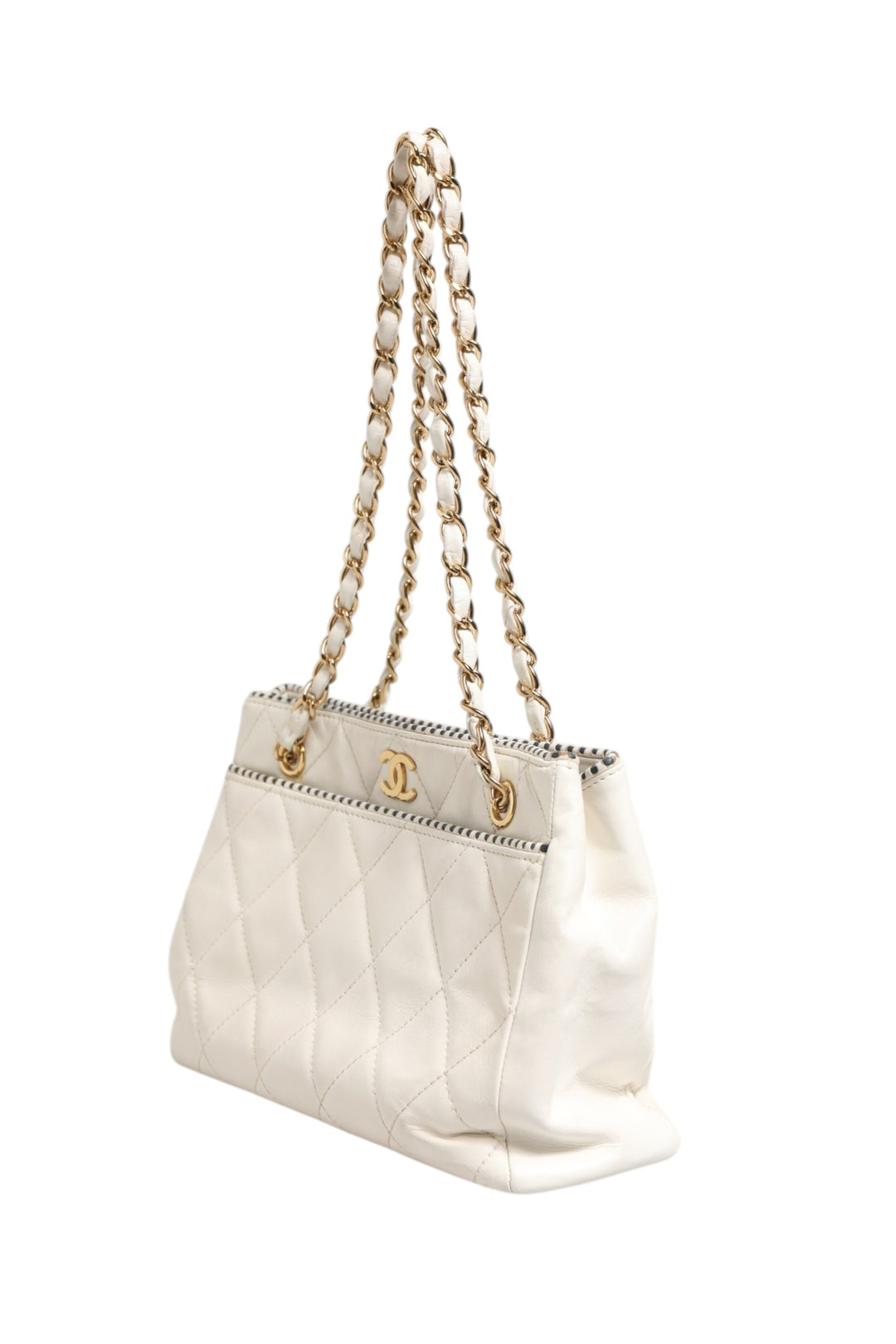 Chanel Shiny Calfskin Quilted Mini 22 Hvit 1792563
