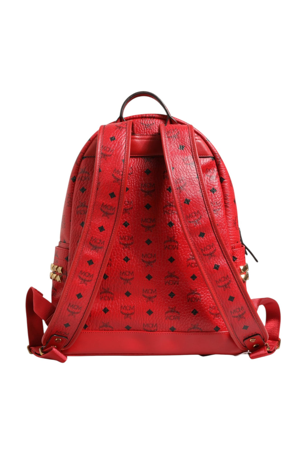 MCM Medium Stark Studded Visetos ryggsekk – Rød