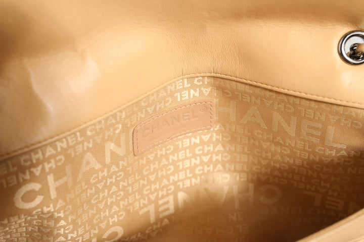 Beige Lambskin Giant Reissue Mademoiselle Lock Flap Bag