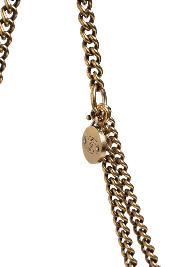 Chanel blå vattert skinn "Crown" klaff skulderveske