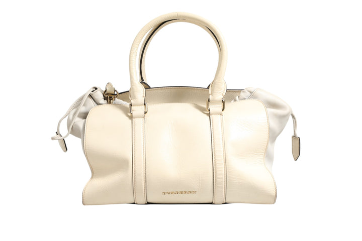 Burberry Chalk White stor veske i skinn