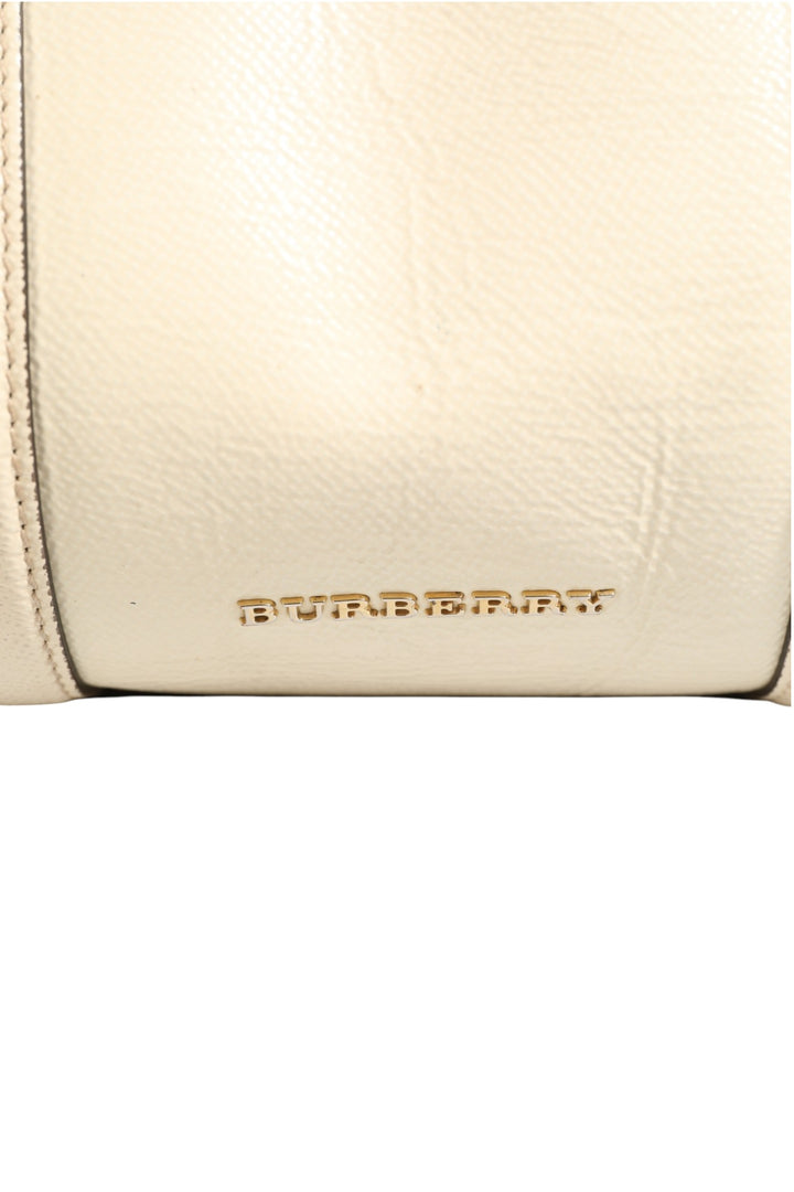 Burberry Chalk White stor veske i skinn