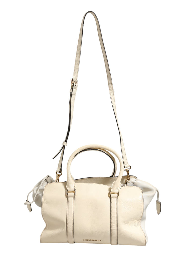 Burberry Chalk White stor veske i skinn