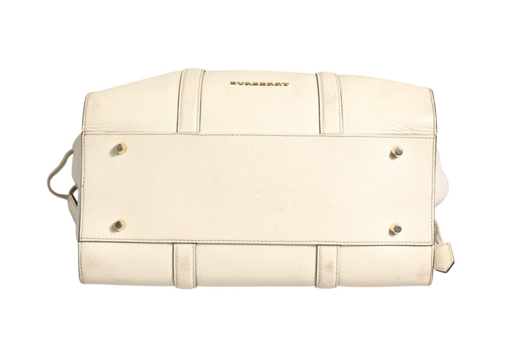 Burberry Chalk White stor veske i skinn