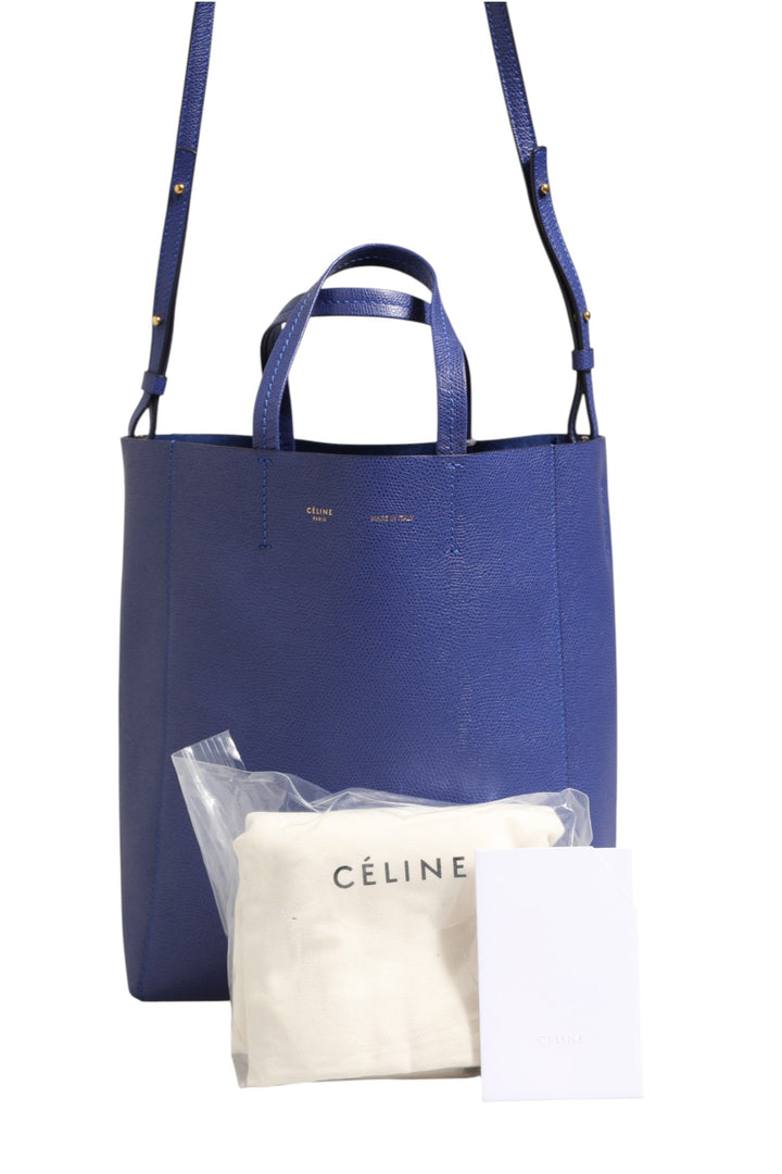 Celine blå med gullfarget toteveske