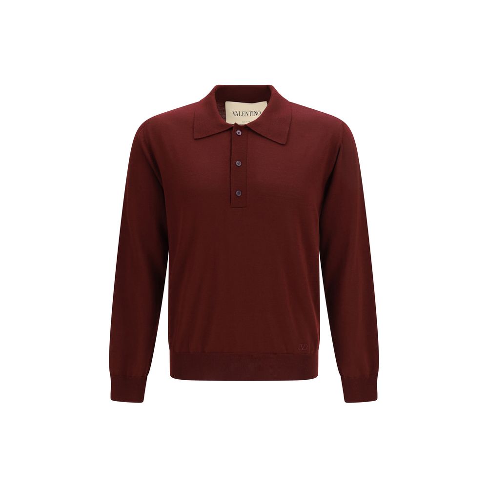 Valentino Bordeaux Wool Oves Aries Pikéskjorte