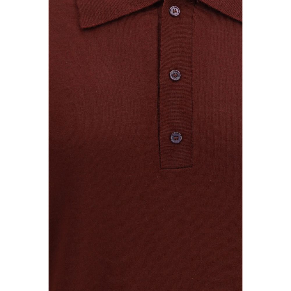 Valentino Bordeaux Wool Oves Aries Pikéskjorte