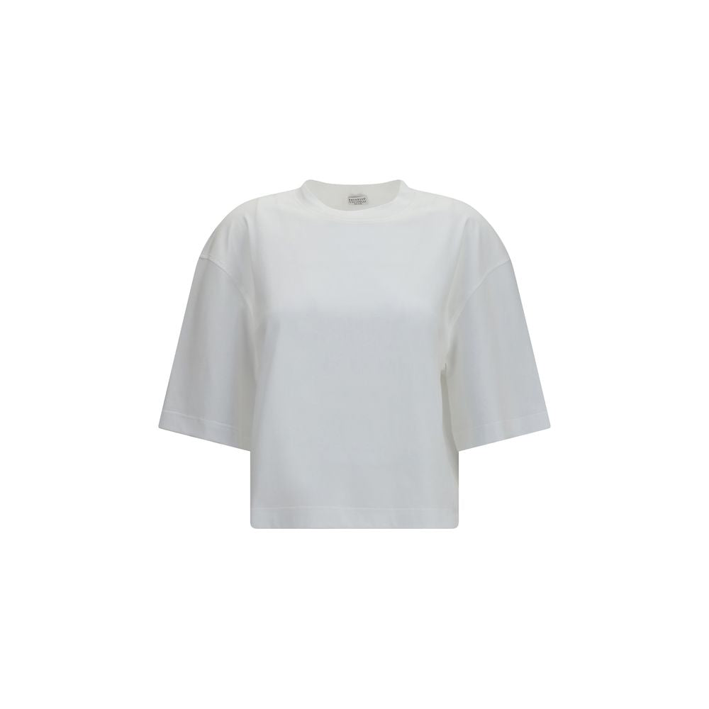 Brunello Cucinelli Hvit Bomulls-T-skjorte