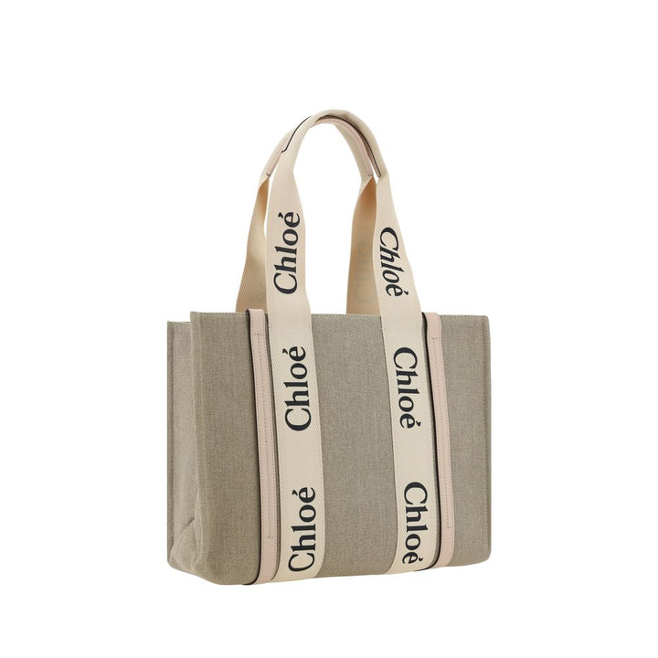 Chloé beige håndveske i lin