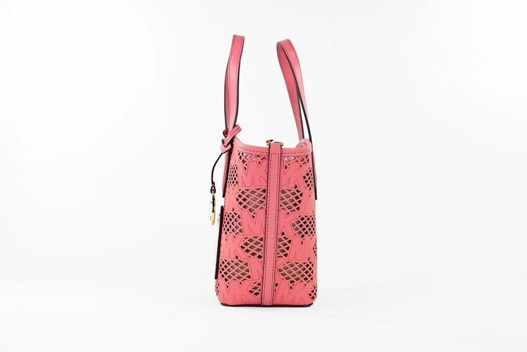 Michael Kors Kimber Small Tea Rose Leather 2-i-1 Glidelås Tote Messenger Veske
