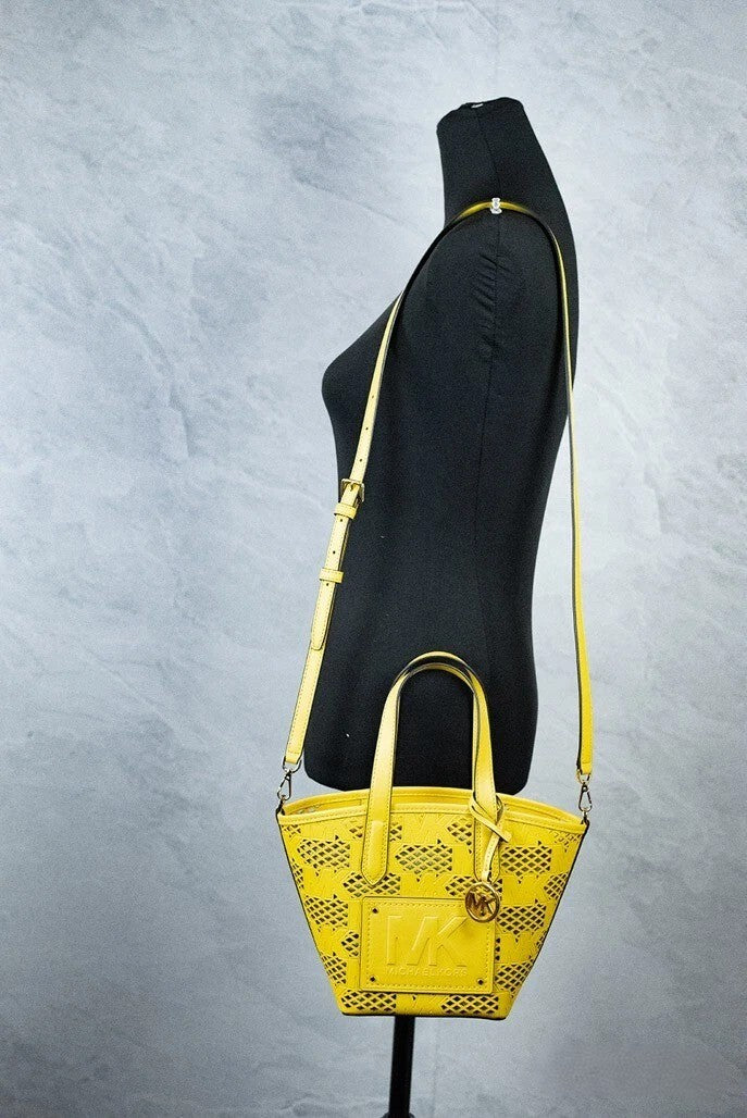 Michael Kors Kimber Small Daffodil Leather 2-i-1 Tote Messenger Veske