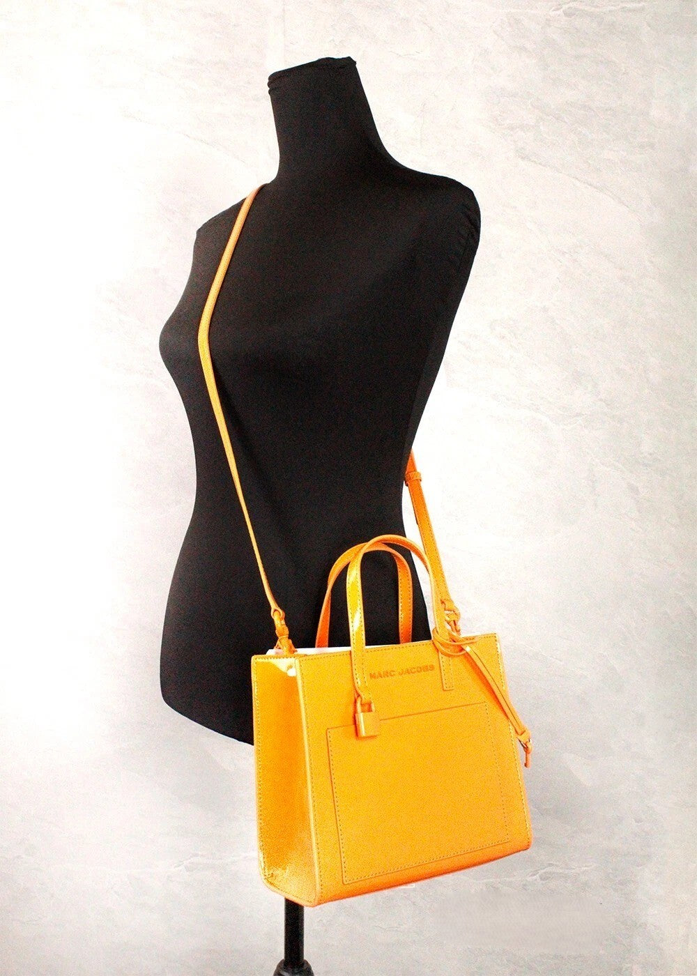 Marc Jacobs Mini Grind Crossbody Toteveske i brent patentlær