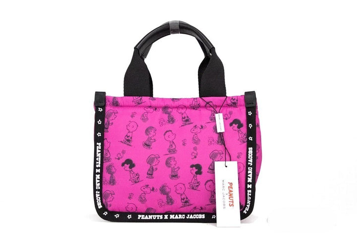 Marc Jacobs X Peanuts Mini Fuchsia Fedora Puffy Nylon Tote Konvertibel Håndveske
