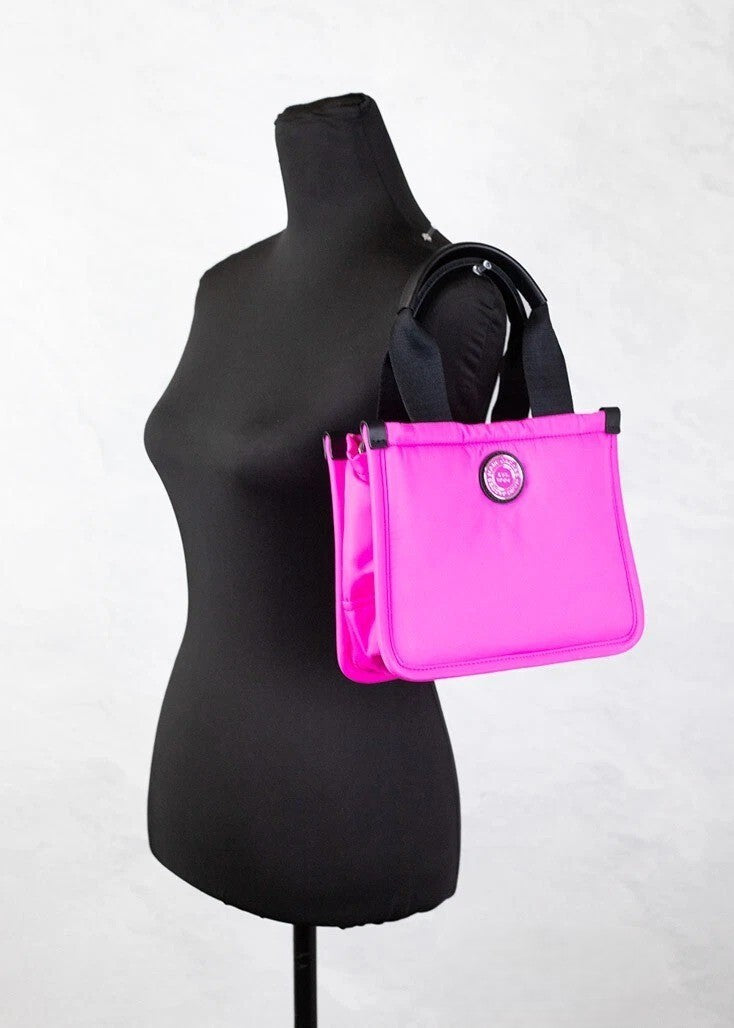 Marc Jacobs Small Neon Fuchsia Nylon Fabric Tote konvertibel veske/pung