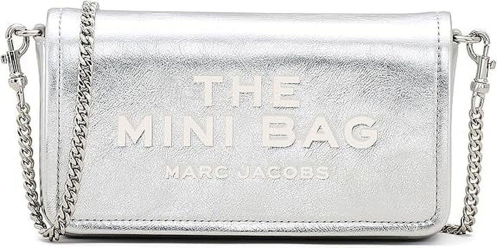 Marc Jacobs The Metallic Leather Chain Mini Bag – Silver