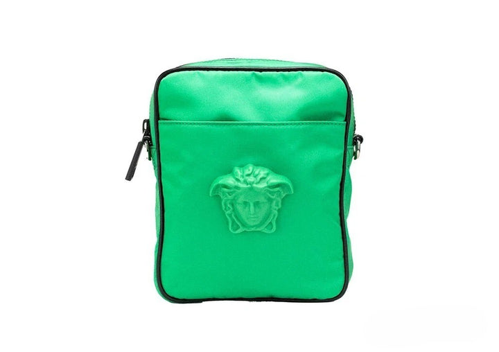 Versace Liten Lysegrønn Nylon Medusa Crossbody Messenger Veske
