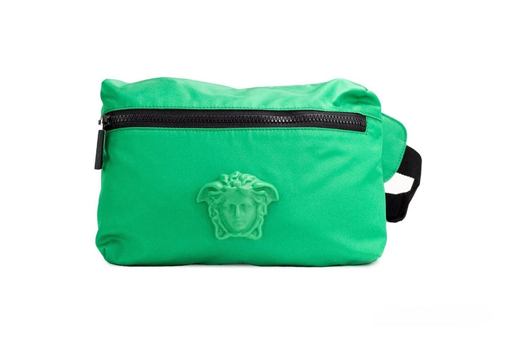 Versace Liten Lysegrønn Nylon Matt Medusa Belteveske Mageveske