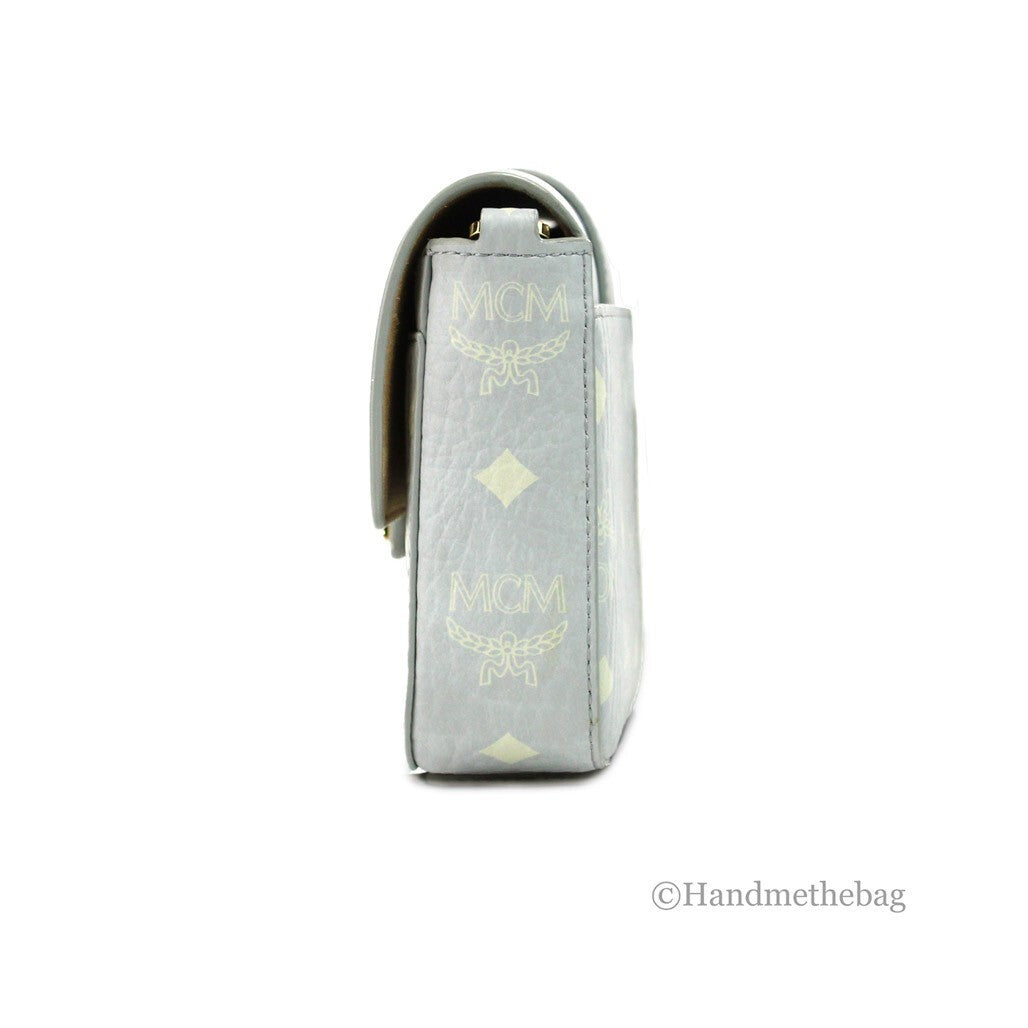 MCM Small Mode Travia Pebbled Visetos Skinn Skulder Crossbody Clutchveske