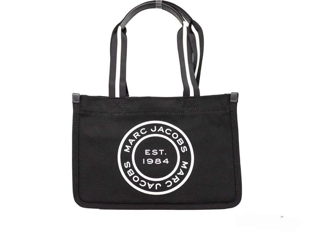 Marc Jacobs mellomstor veske i svart kanvas med avtagbar skulderrem