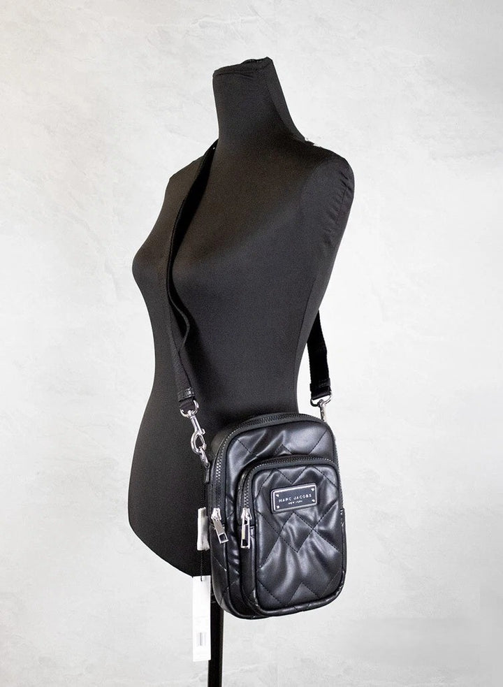 Marc Jacobs Pillow Small Svart Quilted Glatt Skinn Crossbody Håndveske Veske