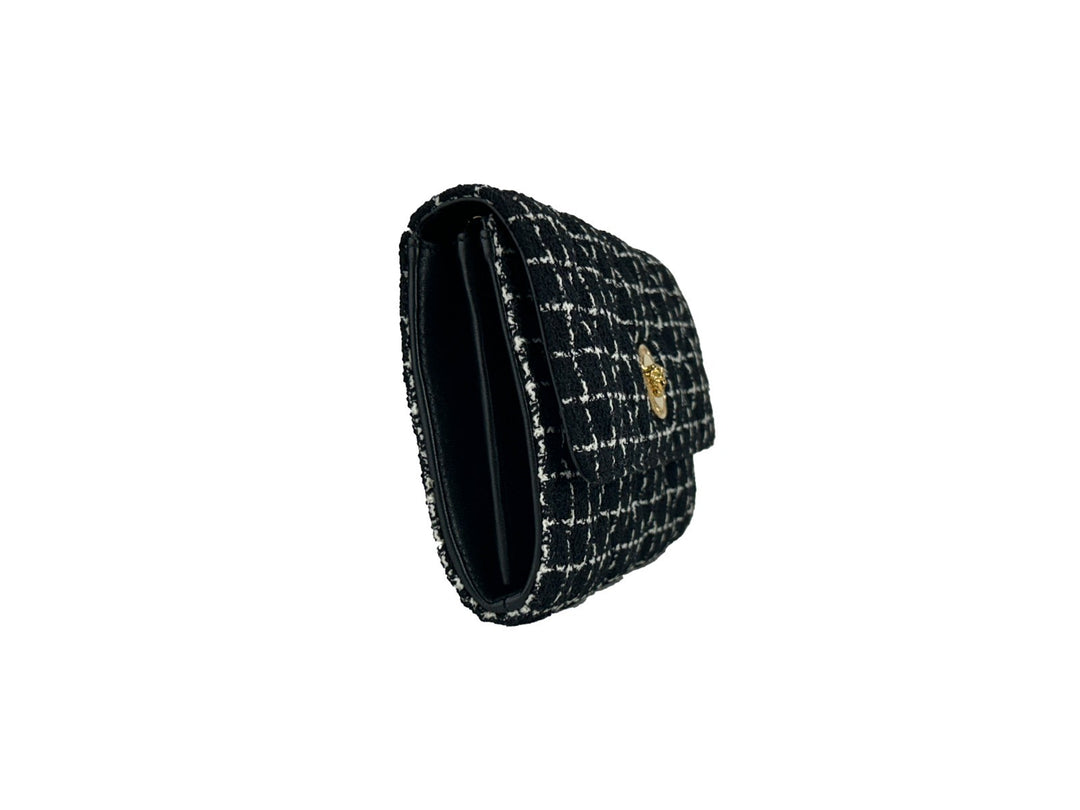 Versace lommebok på kjede i svart stoff, crossbody-veske