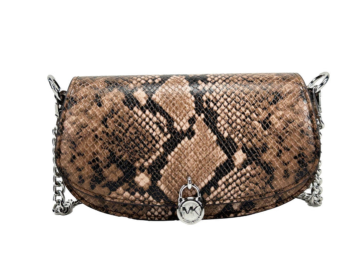 Michael Kors Mila liten slangeskinnsveske med crossbody-stropp