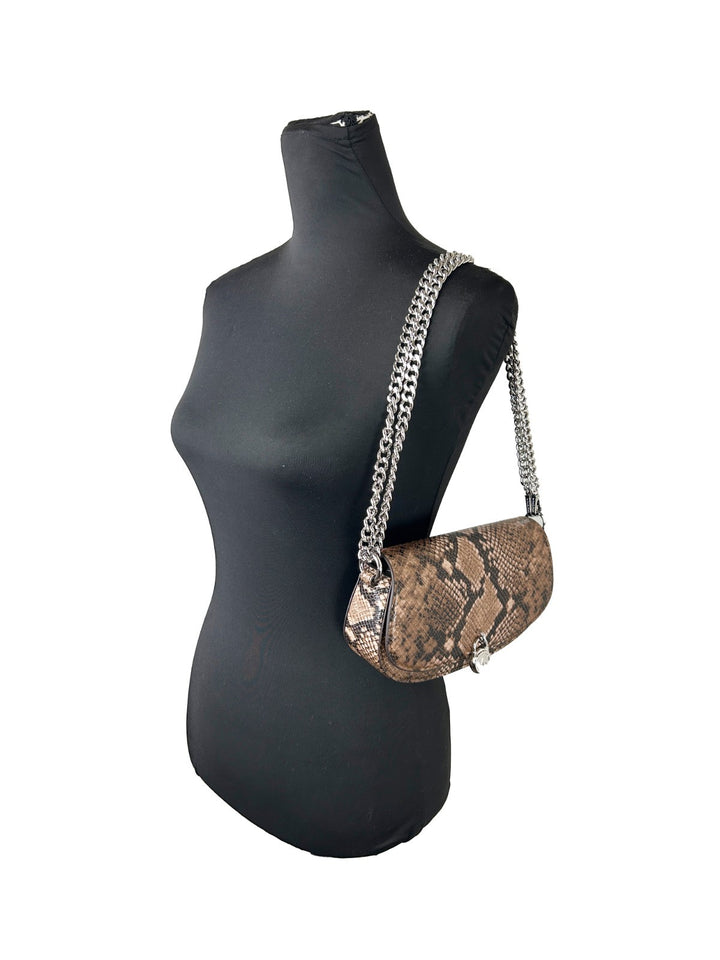 Michael Kors Mila liten slangeskinnsveske med crossbody-stropp