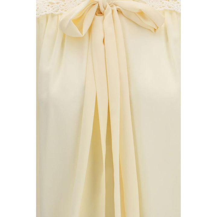 Beige Polyester Blouse