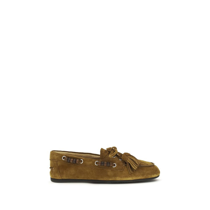 Miu Miu beige kalveskinn Bos Taurus slip-on loafers