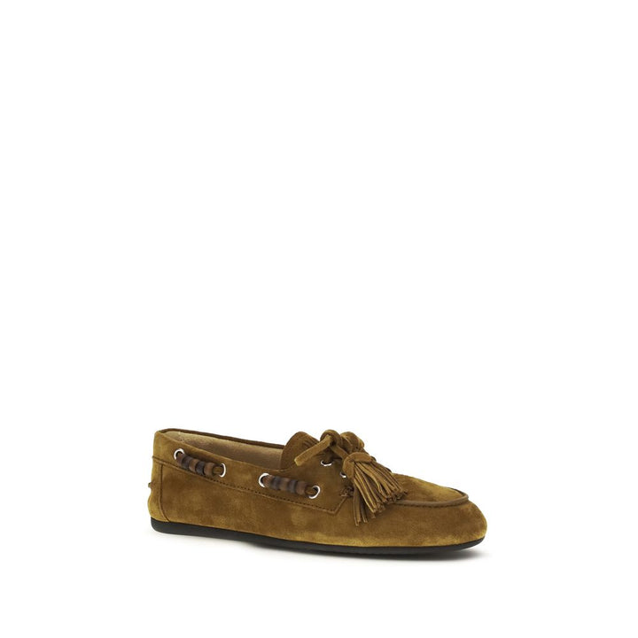 Miu Miu beige kalveskinn Bos Taurus slip-on loafers