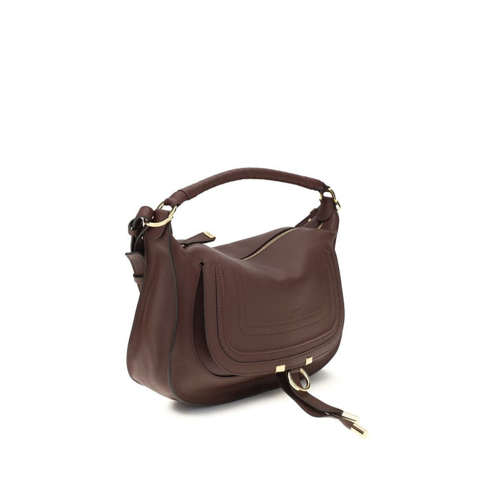 Chloé Bordeaux kalveskinn Bos Taurus skulderveske