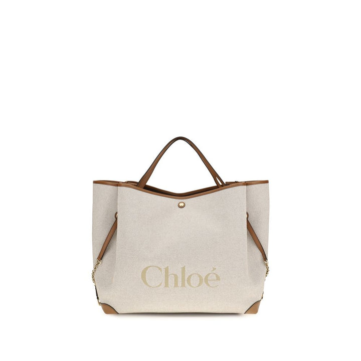 Chloé beige skulderveske i bomull
