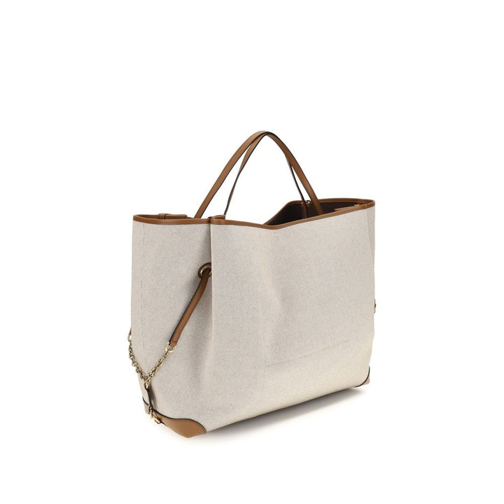 Chloé beige skulderveske i bomull