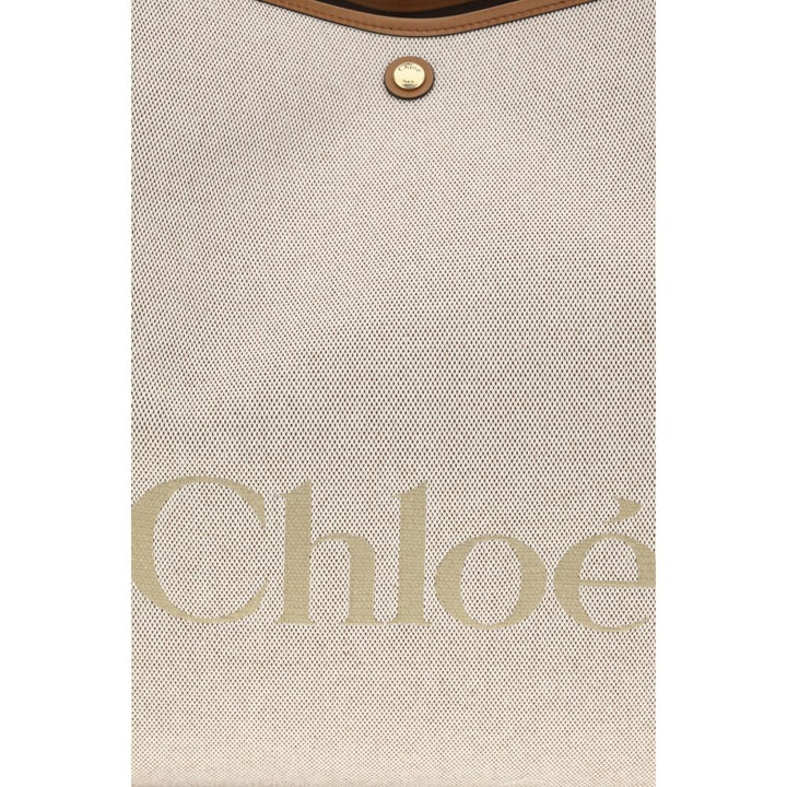Chloé beige skulderveske i bomull