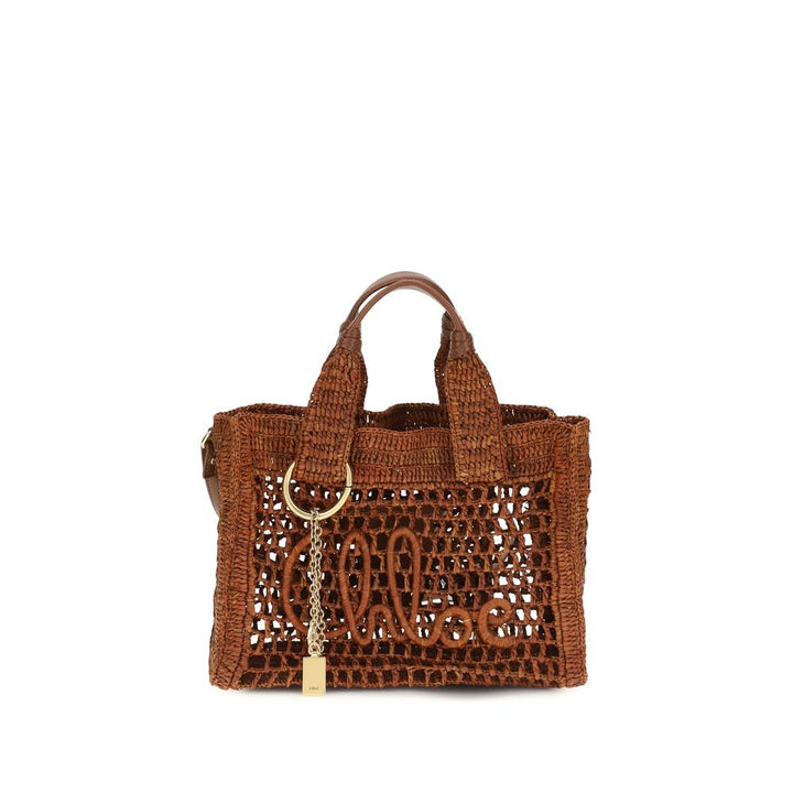 Chloé Brown skulderveske i raffia