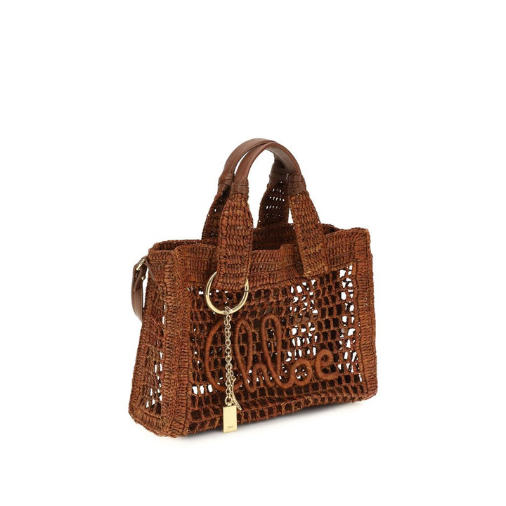 Chloé Brown skulderveske i raffia
