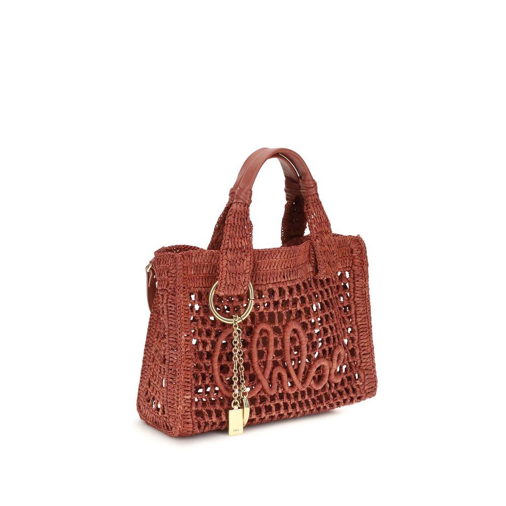 Chloé Skulderveske i Flerfarget Raffia